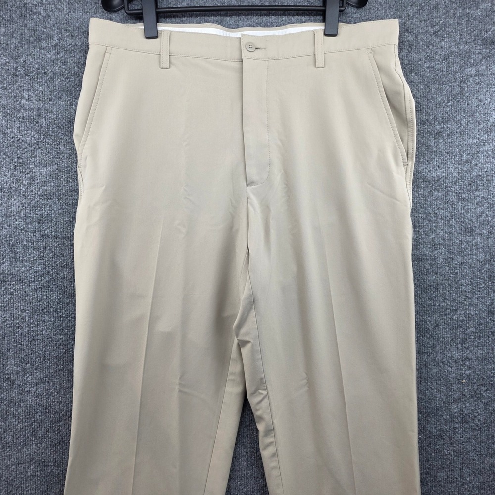 FootJoy Mens‎ Performance Golf Pants Khaki Tan W36 L32 Stretch FJ Logo Trousers